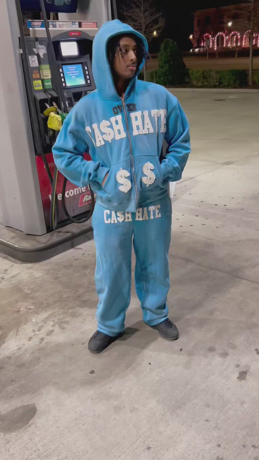 CASH OVER HATE Blue sweatsuit